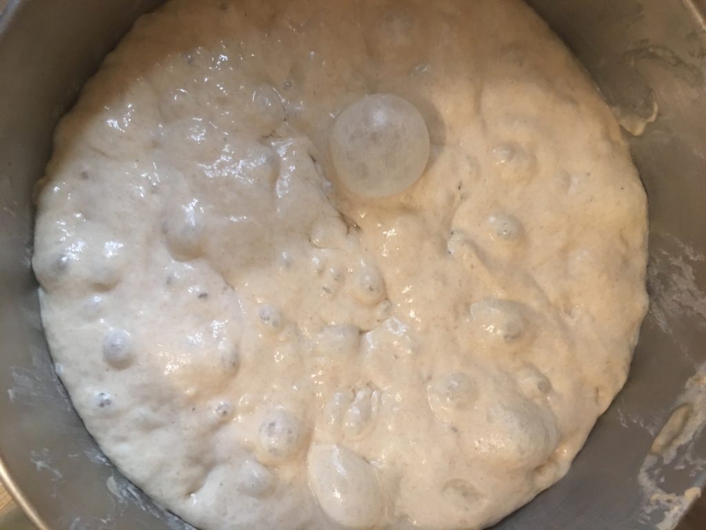 bubbly, bubbly pizza dough.